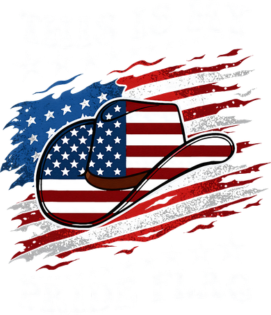 This Is My Pride Flag Usa American 4th Of July Cowboy Hat Kids T-Shirt