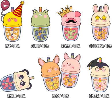 Tea Life Funny Cute Milk Tea Cup Milk Tea Lover Humorous Puns T-Shirt