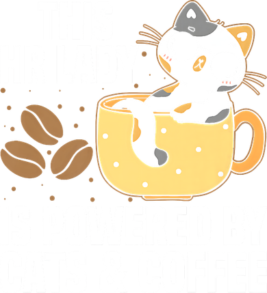 This Lady Is Powered By Cats & Coffee Expressive Design Kids Sweatshirt