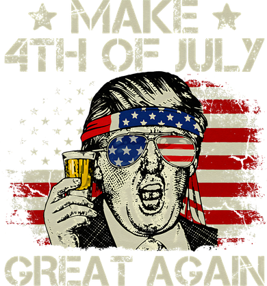 Trump Make 4th of July Great Again Merica Beer Drinking Women's Tank Top