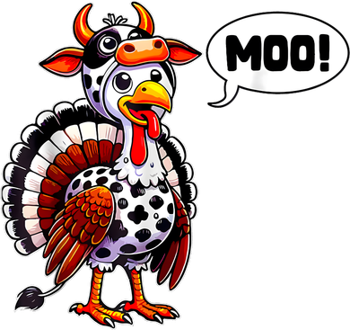 Turkey Moo Cow Funny Thanksgiving Mousepad