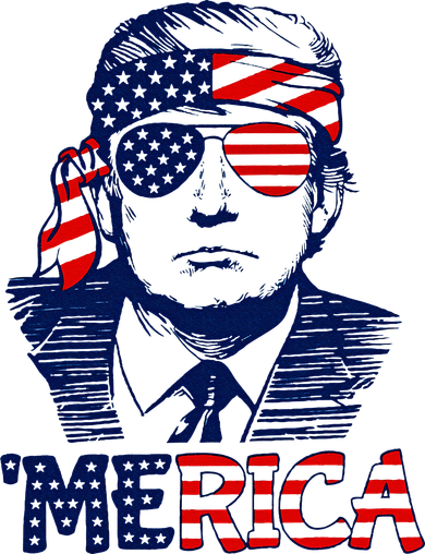 Trump 'Merica ,Trump Funny 4th of July Hooded Wearable Blanket