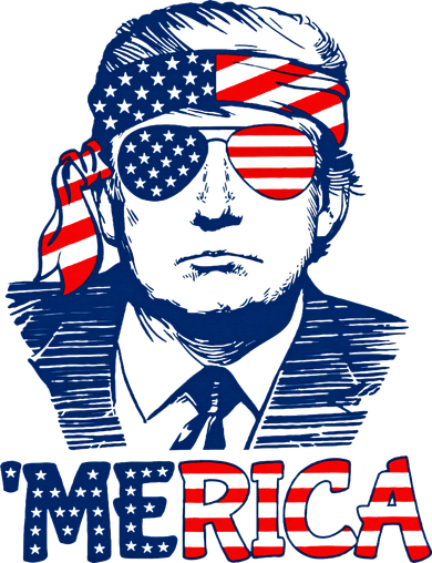 Trump Merica Trump Funny 4th Of July Hooded Wearable Blanket
