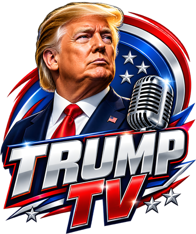 Trump TV Artwork with Patriotic Microphone Graphic Doggie Tank