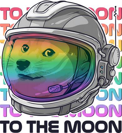 To The Moon Colorful Astronaut DOGE Cryptocurrency Doggie Tank