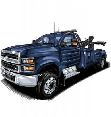 Tow Truck On American Flag Gift Button