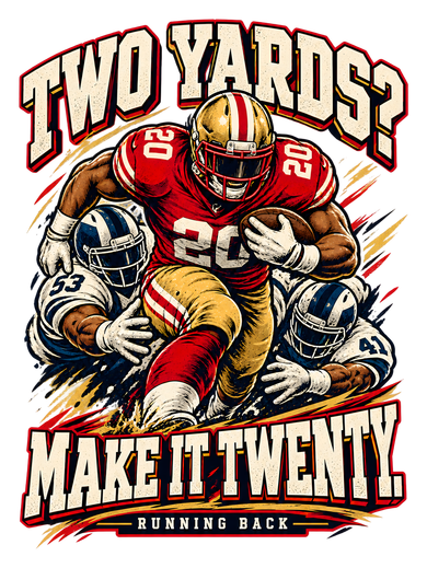 Two Yards Make It Twenty Running Back Shirt Kids T-Shirt