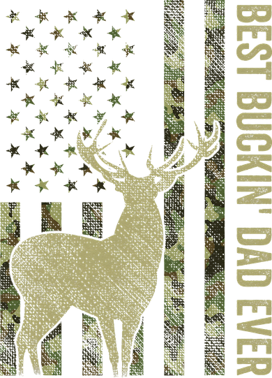 USA Camo Flag Best Buckin Dad Ever Deer Hunting Fathers Day Kids Hoodie