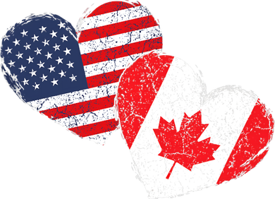 USA Canada Heart Country Flag American Canadian Women's T-Shirt