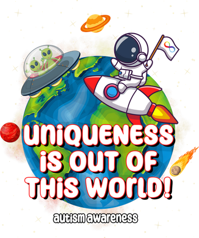 Uniqueness Is Out Of This World Autism Awareness Space Women's Dry Zone Grid Polo