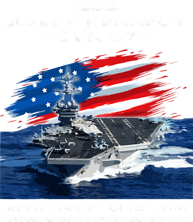 USS John F Kennedy CV 67 Aircraft Carrier Veteran USA Flag Kids T-Shirt