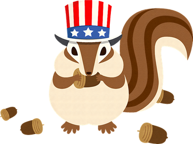 Uncle Sam Hat Art Funny 4th of July Patriotic Chipmunk Backpack
