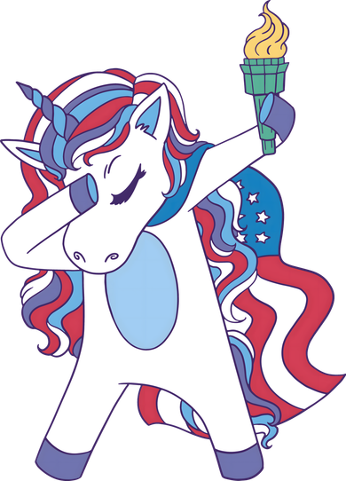 USA Unicorn Dabbing T-Shirt
