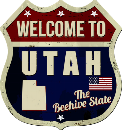 Utah Vintage Metal Road Sign Logo Coaster