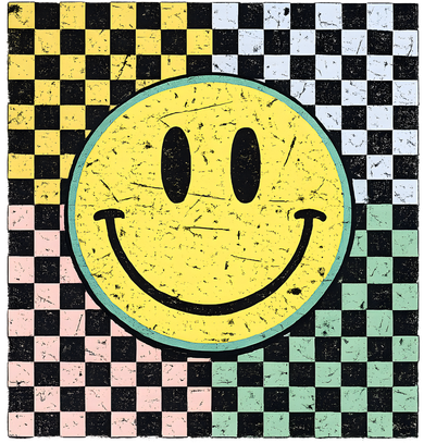 Vintage Checkered Smiling Face Toddler T-Shirt
