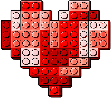 Valentines Day Heart Love Building Blocks Bricks Hat