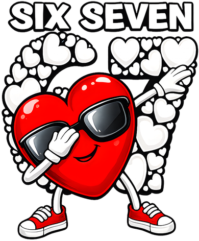 Valentines Day Hearts Dabbing Six Seven 67 Meme Beanie