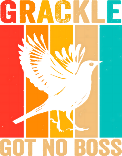 Vintage Grackle Got No Boss Funny Bird Lover  wo Doggie Tank