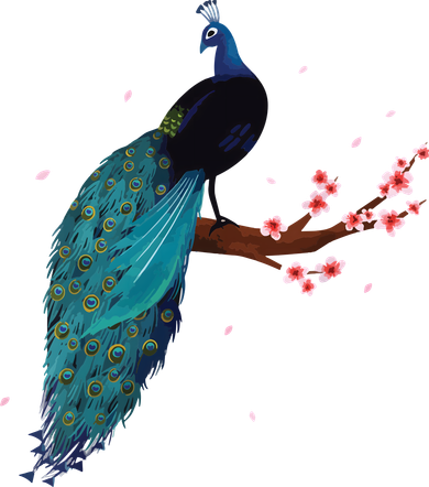 Vintage Peacock Japanese Beauty Bird Flower Gift Tumbler