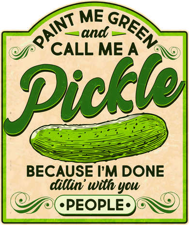 Vintage Paint Me Green And Call Me A Pickle Im Done Dillin With You People Kids Hoodie