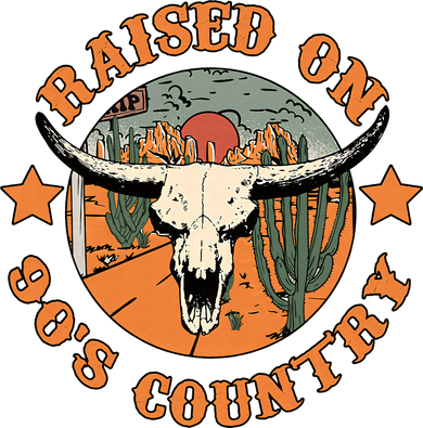 Vintage Raised On 90's Country Cow Skull Southern Western Toddler T-Shirt