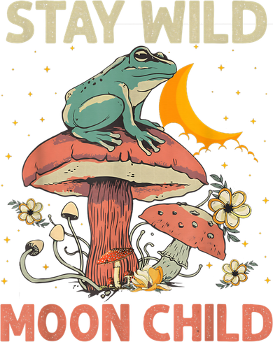 Vintage Retro Stay Wild Moon Child Frog Mushroom Hippie Doggie Tank