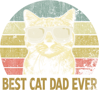 Vintage Retro Style Best Cat Dad Ever Fathers Day Cat Tee Funny Gift Toddler Hoodie