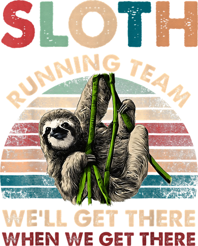 Vintage Sloth Running Team We'll Get There Funny Sloth Toddler Hoodie