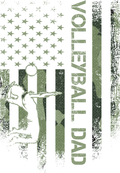 Vintage Usa Camo Flag Proud Volleyball Dad Silhouette Funny Cool Gift Tank Top
