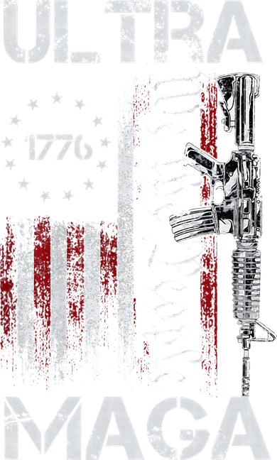 Vintage USA Flag Ultra Maga Gun USA 4th Of July Trump 2024 Kids Sweatshirt