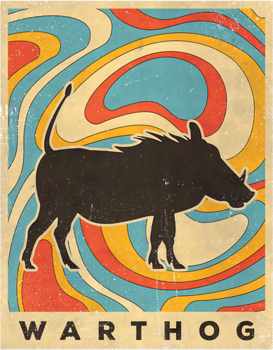 Vintage Warthog Lover Animal Retro Style Funny Gift Kids T-Shirt