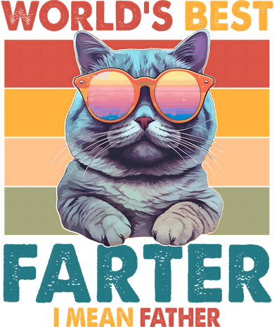 Worlds Best Farter I Mean Father Funny Retro Cat Women's Sweatshirt