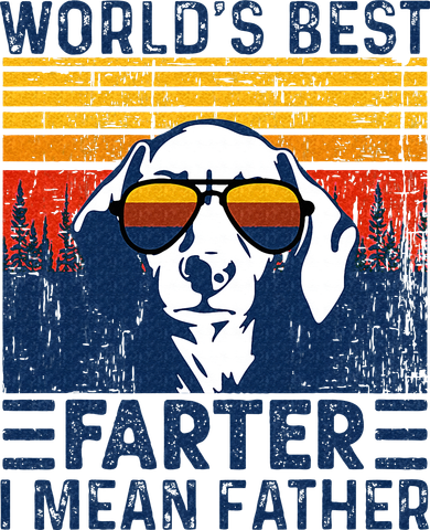 Worlds Best Farter I Mean Father Funny Best Dog Dad Ever Kids T-Shirt
