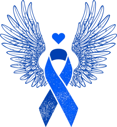 Winged Blue Ribbon Colon Cancer Awareness Cute Gift Women's Sweatshirt