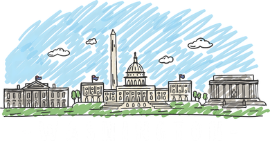 Washington Cartoon Style Illustration Women's T-Shirt