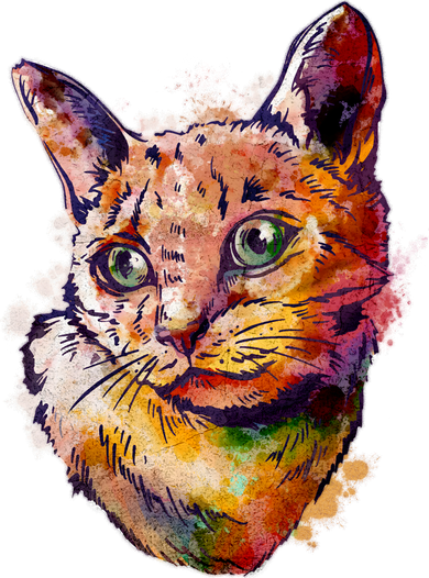 Watercolor Cat Kids T-Shirt