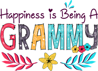 Womens Happiness Is Being A Grammy Floral Decoration Grandma Kids T-Shirt