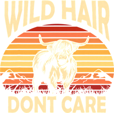 Wild Hair Retro Sunset Scottish Highland Cows Doggie Tank