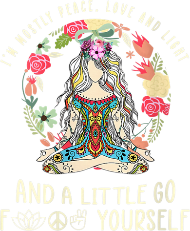 Wo I'm Mostly Peace Love And Light Funny Yoga Hippie Girl Wo V-Neck Doggie Tank