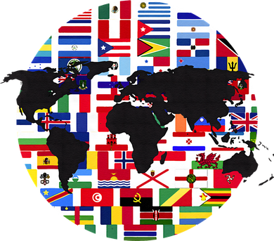 World Map International Country Flags Traveling World Flags Coaster