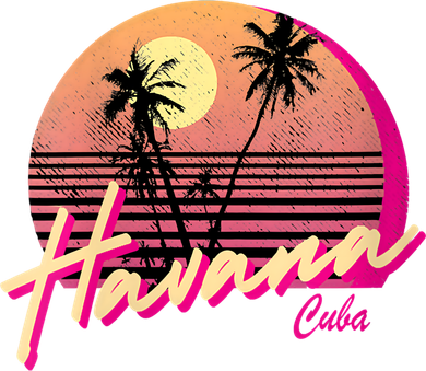 Womens Retro Havana Cuba California Beach Sunset Kids Long Sleeve Shirt