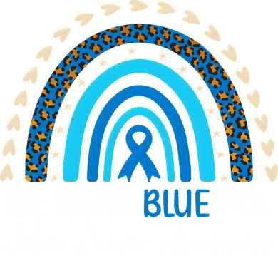 We Wear Blue For Colon Cancer Awareness Button