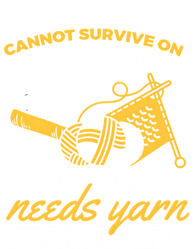 Womens Woman Survives On Books Yarn Knitting Crochet Button