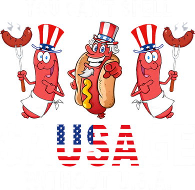 You Cant Spell Sausage Without USA 4th of July American Flag Women's Tank Top