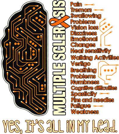 Yes It's All In My Head Multiple Sclerosis Ribbon Brain Women's Sweatshirt