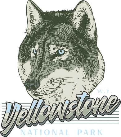Yellowstone National Park Wolf Logo Toddler Long Sleeve