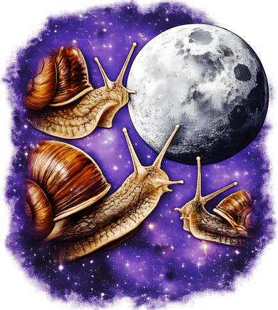 Yearning Snails In Space Moon Pajama Set