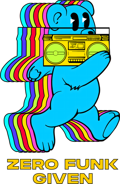 Zero Funk Given Retro Bear Boombox Coaster