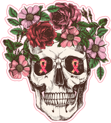 Breast Cancer Awareness Floral Flower Skull Kids Sweatshirt