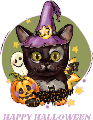 Happy Halloween Witchy Kitty Design Toddler Long Sleeve
